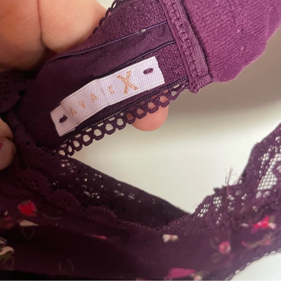 Savage x Fenty cotton essentials lace trim Bralette late night purple size L - Picture 8 of 10